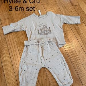 Rylee + Cru Beige Cabin Top and Star Pants Set